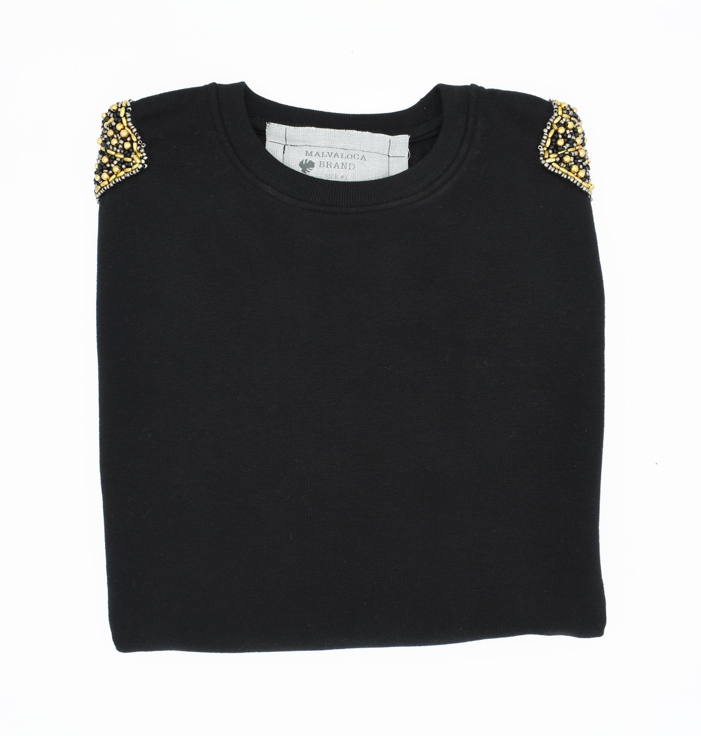 Sudadera Black hombreras pedrería