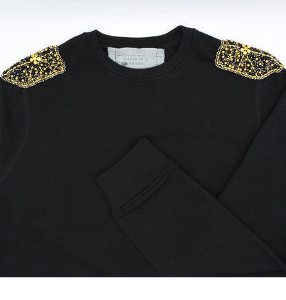Sudadera Black hombreras pedrería